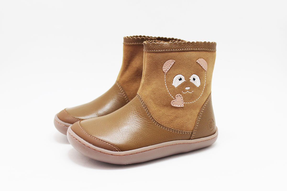 Botas barefoot niña cuero osito Chetto Botas barefoot niña cuero osito Chetto