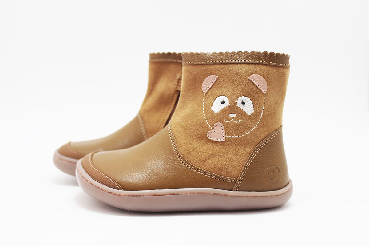 Botas barefoot niña cuero osito Chetto Botas barefoot niña cuero osito Chetto