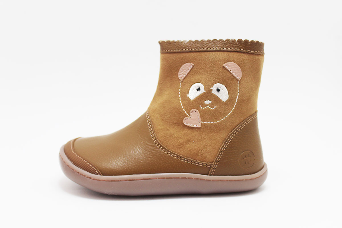 Botas barefoot niña cuero osito Chetto Botas barefoot niña cuero osito Chetto