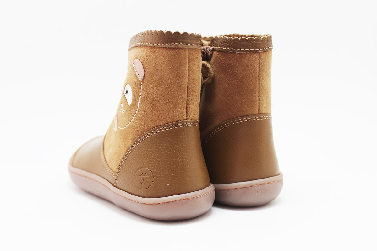 Botas barefoot niña cuero osito Chetto Botas barefoot niña cuero osito Chetto