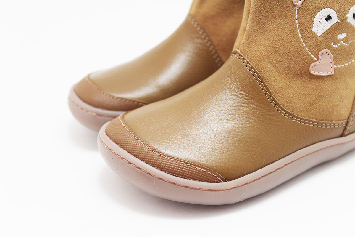 Botas barefoot niña cuero osito Chetto Botas barefoot niña cuero osito Chetto