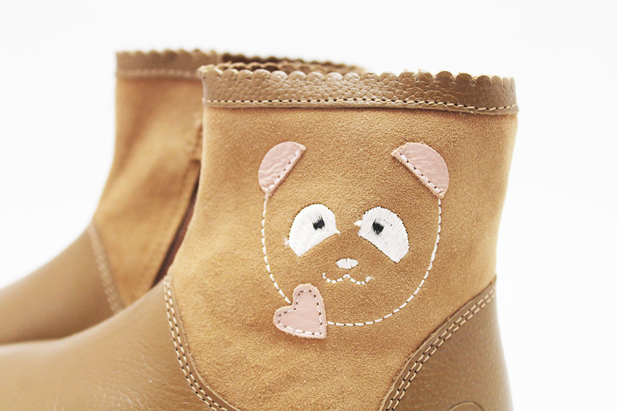 Botas barefoot niña cuero osito Chetto Botas barefoot niña cuero osito Chetto