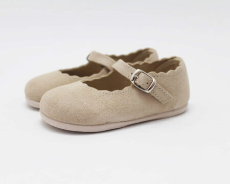 Merceditas serraje beige niña ondas Chuches