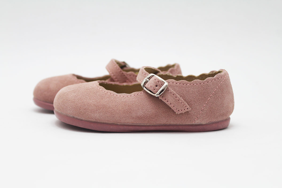 Merceditas serraje rosa niña ondas Chuches Merceditas serraje rosa niña ondas Chuches