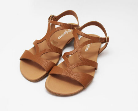Sandalias barefoot mujer diseño tiras cuero