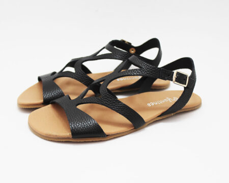 Sandalias barefoot mujer diseño tiras negro