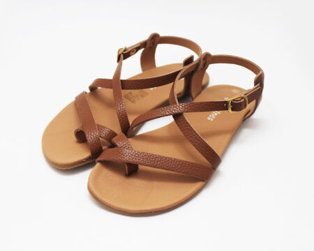 Sandalias barefoot mujer tiras cruzadas cuero