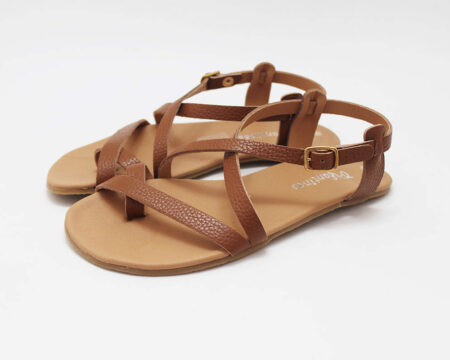 Sandalias barefoot mujer tiras cruzadas cuero