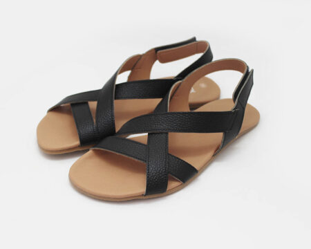 Sandalias barefoot mujer tiras negro