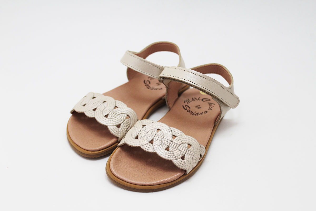 Sandalias barefoot niña beige círculos Sandalias barefoot niña beige círculos