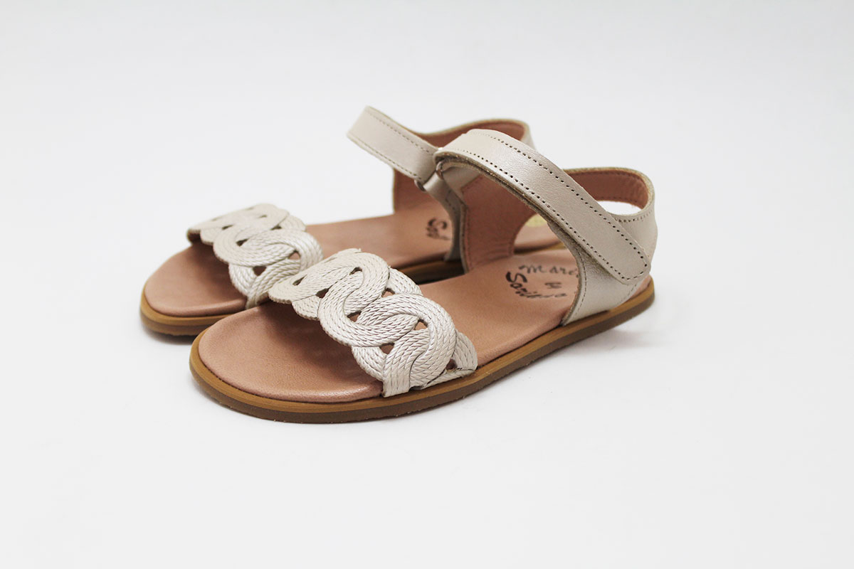 Sandalias barefoot niña beige círculos Sandalias barefoot niña beige círculos