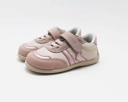 Zapatillas barefoot niña Zapyflex rosa metalizado