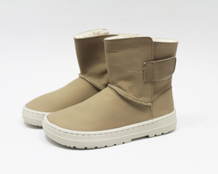 Bota borreguito piel arena suela gris Blanditos HIELO