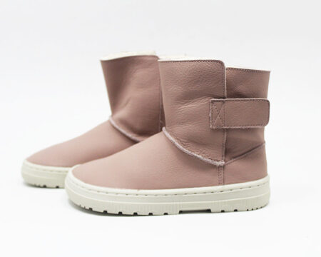 Bota borreguito piel rosa suela gris Blanditos HIELO