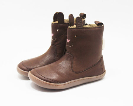 Botas barefoot niña cuero conejito Chetto