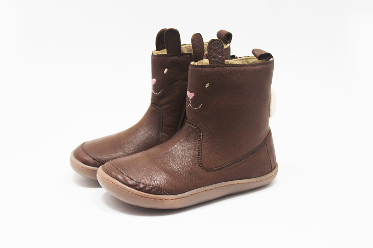 Botas barefoot niña cuero conejito Chetto Botas barefoot niña cuero conejito Chetto