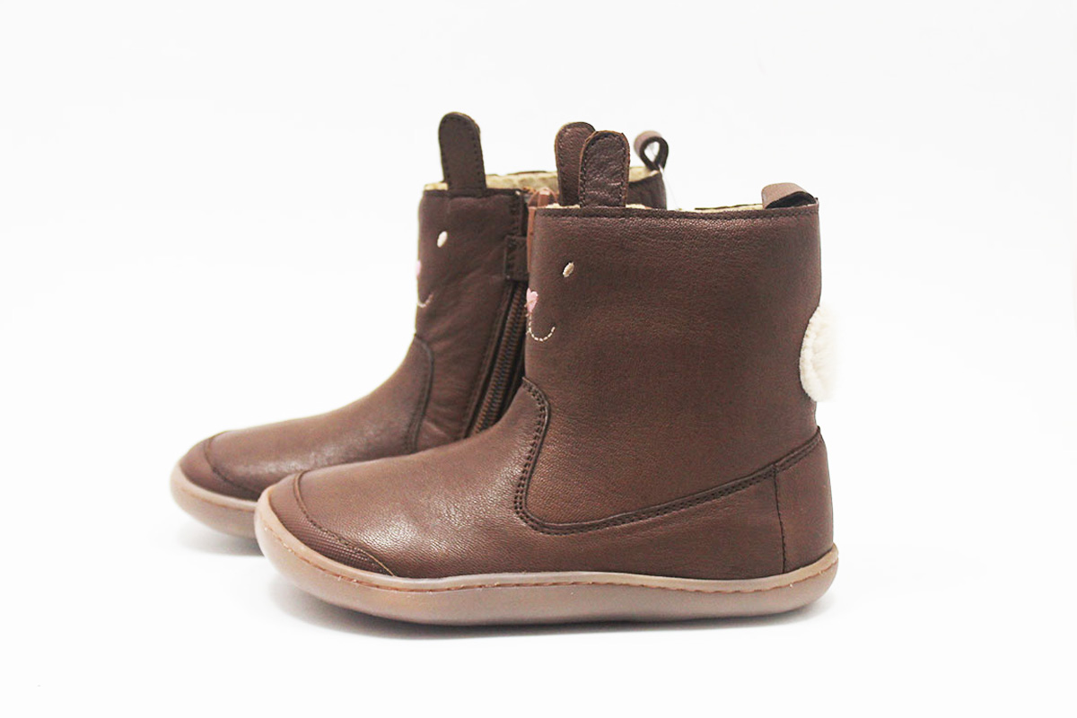 Botas barefoot niña cuero conejito Chetto Botas barefoot niña cuero conejito Chetto